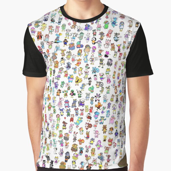 Animal Crossing New Leaf - All Villagers Graphic T-Shirt RB3004product Offical Animal Crossing Merch