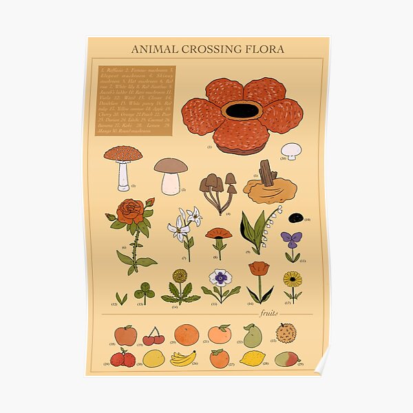 CROSSING FLORA ANIMAL Poster RB3004product Offical Animal Crossing Merch