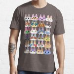 Animal Crossing Cat Villager Heads Essential T-Shirt RB3004product Offical Animal Crossing Merch