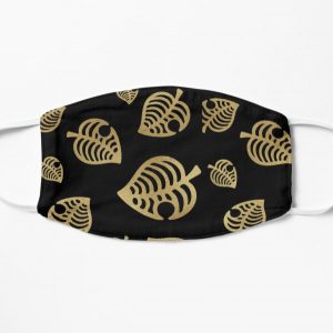 Black and Gold Animal Crossing New Horizon Leaf Flat Mask RB3004product Offical Animal Crossing Merch