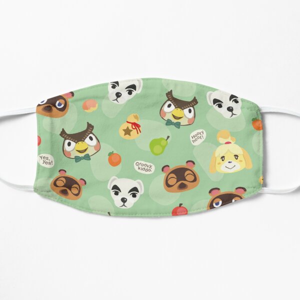Animal crossing pattern Flat Mask RB3004product Offical Animal Crossing Merch