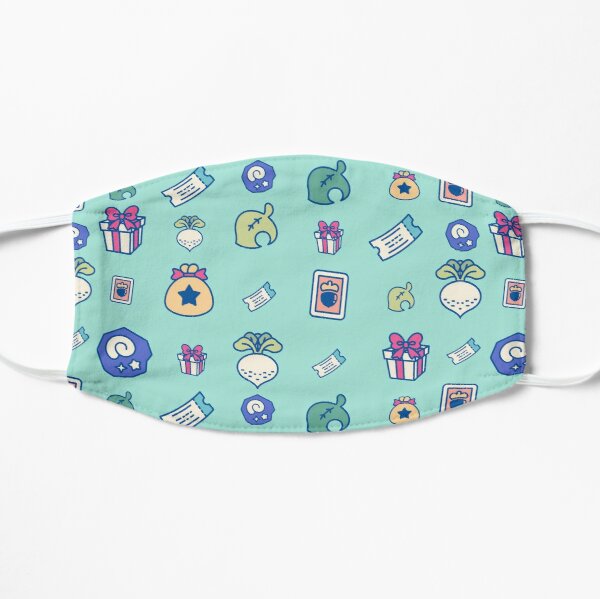  Animal crossing repeating pattern Flat Mask RB3004product Offical Animal Crossing Merch